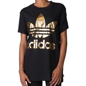 gold trefoil adidas shirt